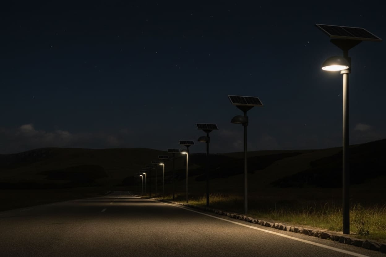 Problems with focusing on wattage and price for street lights A poorly lit street with dark spots between street lights